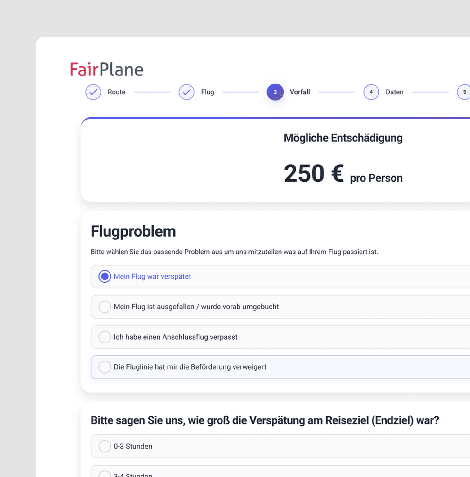 FairPlane calculator, check passenger rights