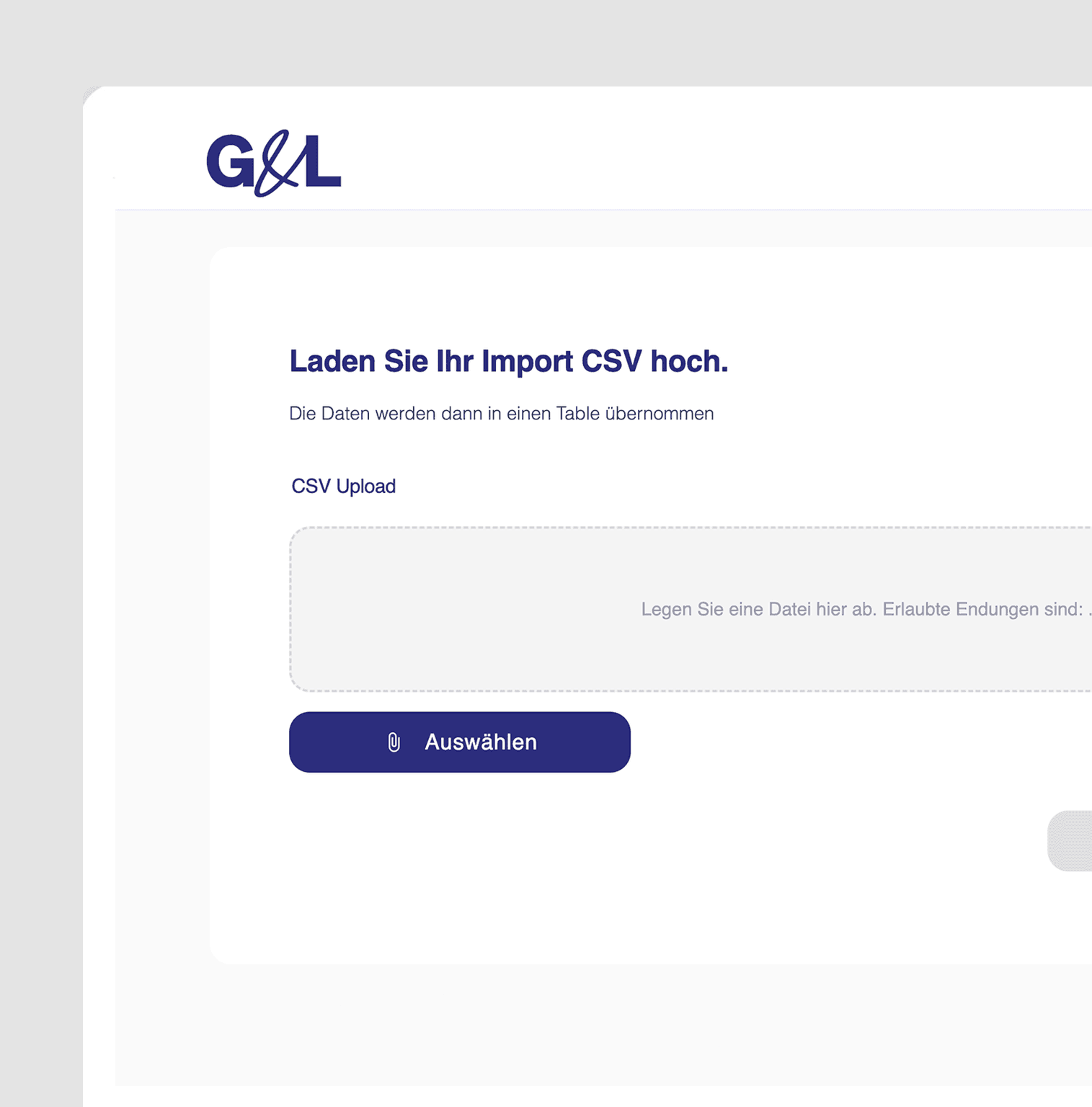 GL Inkasso, CSV import & receivables in UNOY