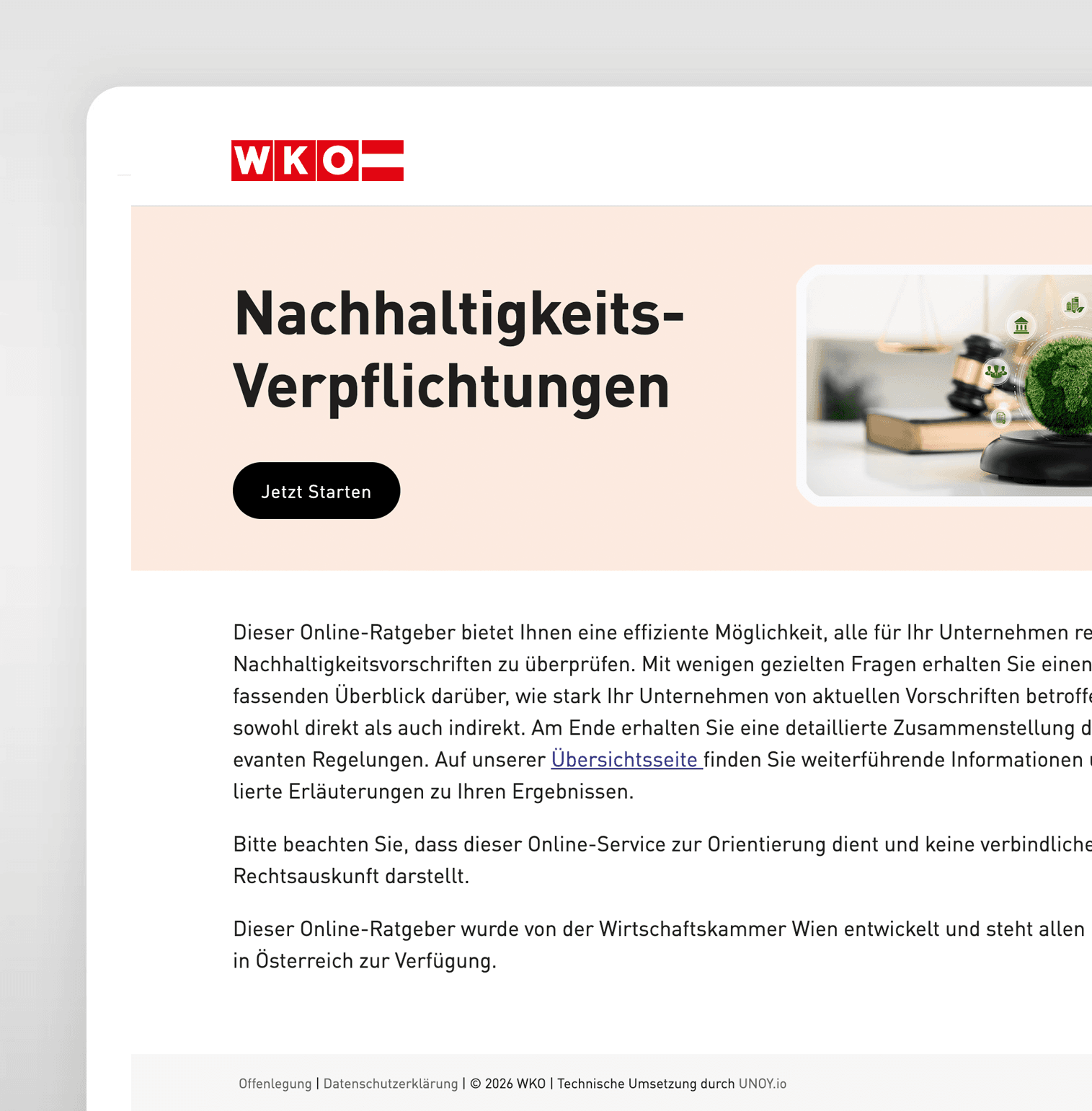 WKO sustainability check, report creation
