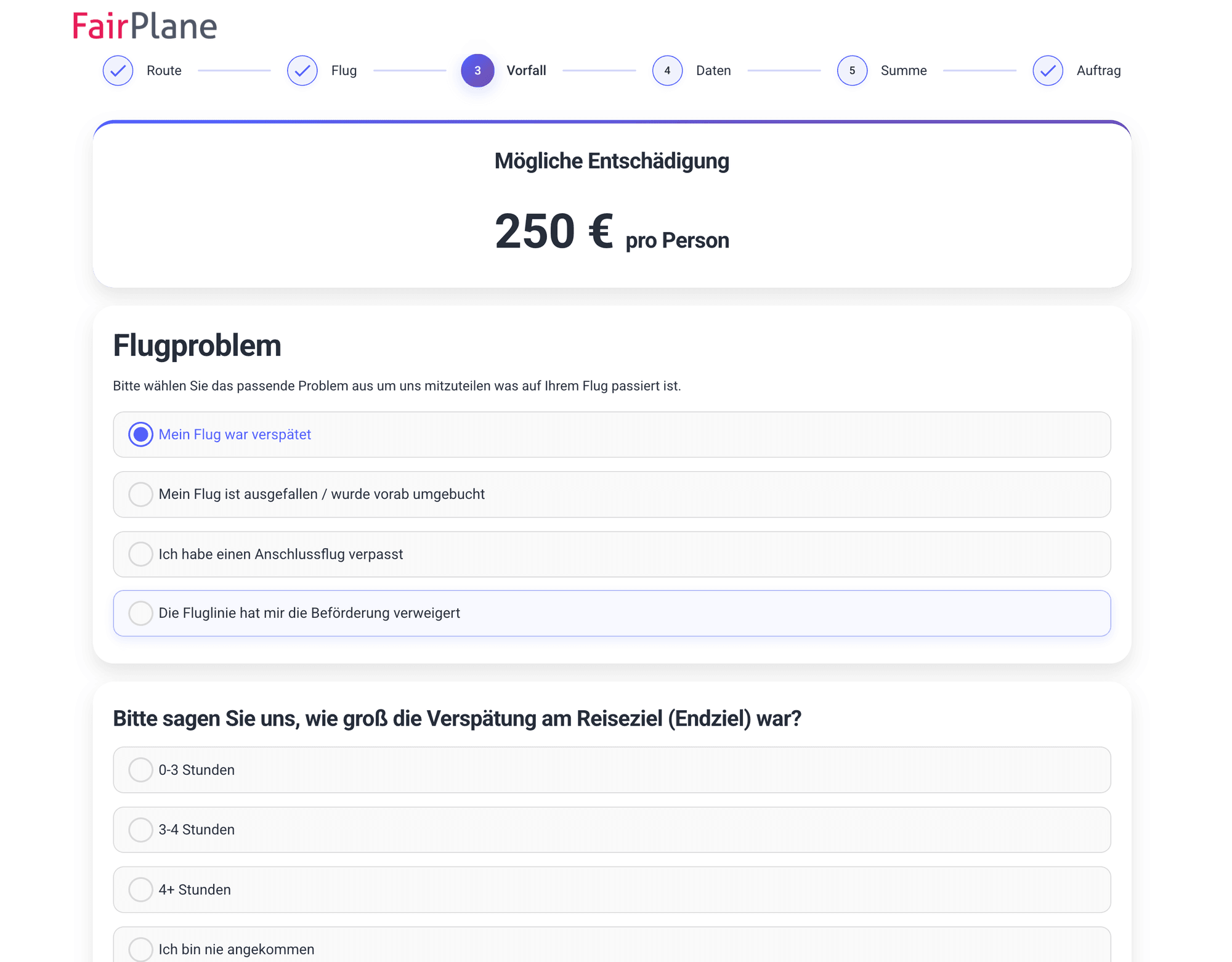 FairPlane: claim assessment against EU Regulation 261/2004 with compensation calculation